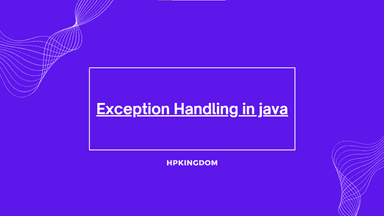 Exception Handling in java