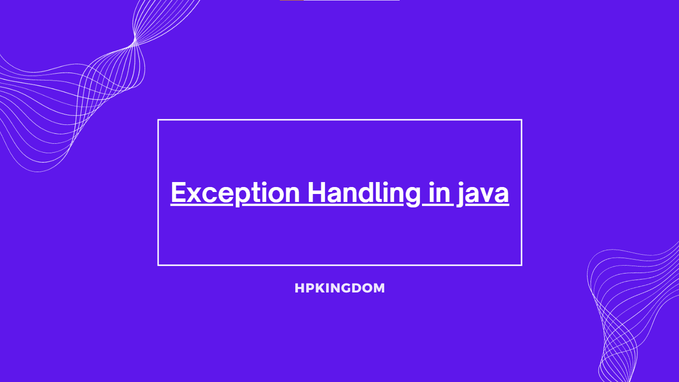 Exception Handling in java